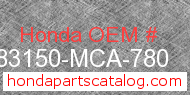 Honda 83150-MCA-780 genuine part number image