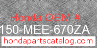 Honda 83150-MEE-670ZA genuine part number image