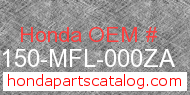 Honda 83150-MFL-000ZA genuine part number image