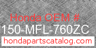 Honda 83150-MFL-760ZC genuine part number image