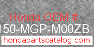 Honda 83150-MGP-M00ZB genuine part number image
