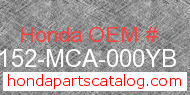 Honda 83152-MCA-000YB genuine part number image