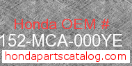 Honda 83152-MCA-000YE genuine part number image