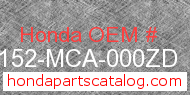 Honda 83152-MCA-000ZD genuine part number image