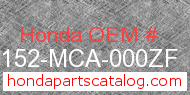 Honda 83152-MCA-000ZF genuine part number image