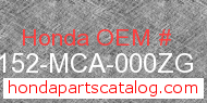 Honda 83152-MCA-000ZG genuine part number image