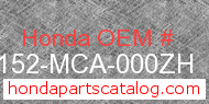 Honda 83152-MCA-000ZH genuine part number image