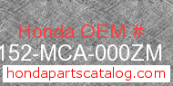 Honda 83152-MCA-000ZM genuine part number image