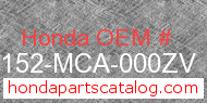Honda 83152-MCA-000ZV genuine part number image