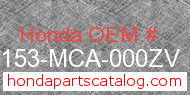 Honda 83153-MCA-000ZV genuine part number image