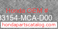Honda 83154-MCA-D00 genuine part number image
