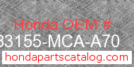 Honda 83155-MCA-A70 genuine part number image