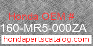 Honda 83160-MR5-000ZA genuine part number image