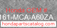 Honda 83161-MCA-A60ZA genuine part number image