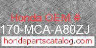 Honda 83170-MCA-A80ZJ genuine part number image