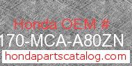 Honda 83170-MCA-A80ZN genuine part number image