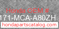 Honda 83171-MCA-A80ZH genuine part number image