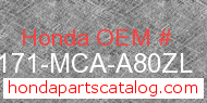 Honda 83171-MCA-A80ZL genuine part number image