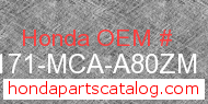 Honda 83171-MCA-A80ZM genuine part number image
