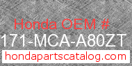 Honda 83171-MCA-A80ZT genuine part number image