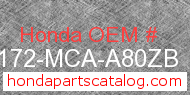 Honda 83172-MCA-A80ZB genuine part number image