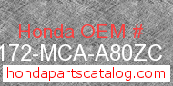 Honda 83172-MCA-A80ZC genuine part number image