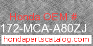 Honda 83172-MCA-A80ZJ genuine part number image