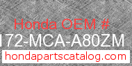 Honda 83172-MCA-A80ZM genuine part number image