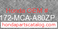Honda 83172-MCA-A80ZP genuine part number image