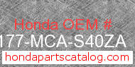 Honda 83177-MCA-S40ZA genuine part number image