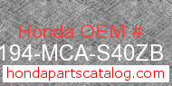 Honda 83194-MCA-S40ZB genuine part number image