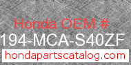 Honda 83194-MCA-S40ZF genuine part number image