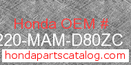 Honda 83220-MAM-D80ZC genuine part number image