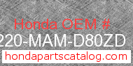 Honda 83220-MAM-D80ZD genuine part number image