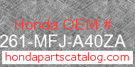 Honda 83261-MFJ-A40ZA genuine part number image