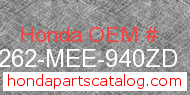 Honda 83262-MEE-940ZD genuine part number image
