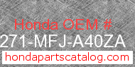 Honda 83271-MFJ-A40ZA genuine part number image