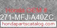 Honda 83271-MFJ-A40ZC genuine part number image