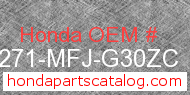 Honda 83271-MFJ-G30ZC genuine part number image