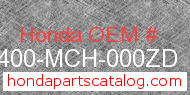 Honda 83400-MCH-000ZD genuine part number image
