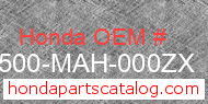 Honda 83500-MAH-000ZX genuine part number image