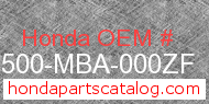 Honda 83500-MBA-000ZF genuine part number image