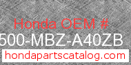 Honda 83500-MBZ-A40ZB genuine part number image