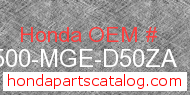 Honda 83500-MGE-D50ZA genuine part number image