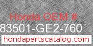 Honda 83501-GE2-760 genuine part number image