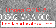 Honda 83502-MCA-000 genuine part number image