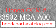 Honda 83502-MCA-A00 genuine part number image