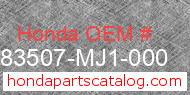 Honda 83507-MJ1-000 genuine part number image