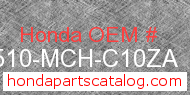 Honda 83510-MCH-C10ZA genuine part number image