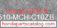 Honda 83510-MCH-C10ZB genuine part number image